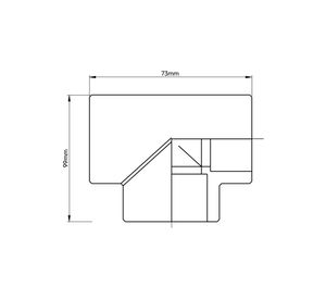 Tee Línea hidráulica 73x99x40 mm