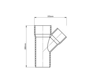 Vee sanitario PVC 75x75 mm gris