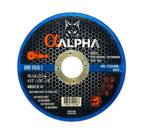 Disco de corte Extra fino 115x1.6x22.2 mm