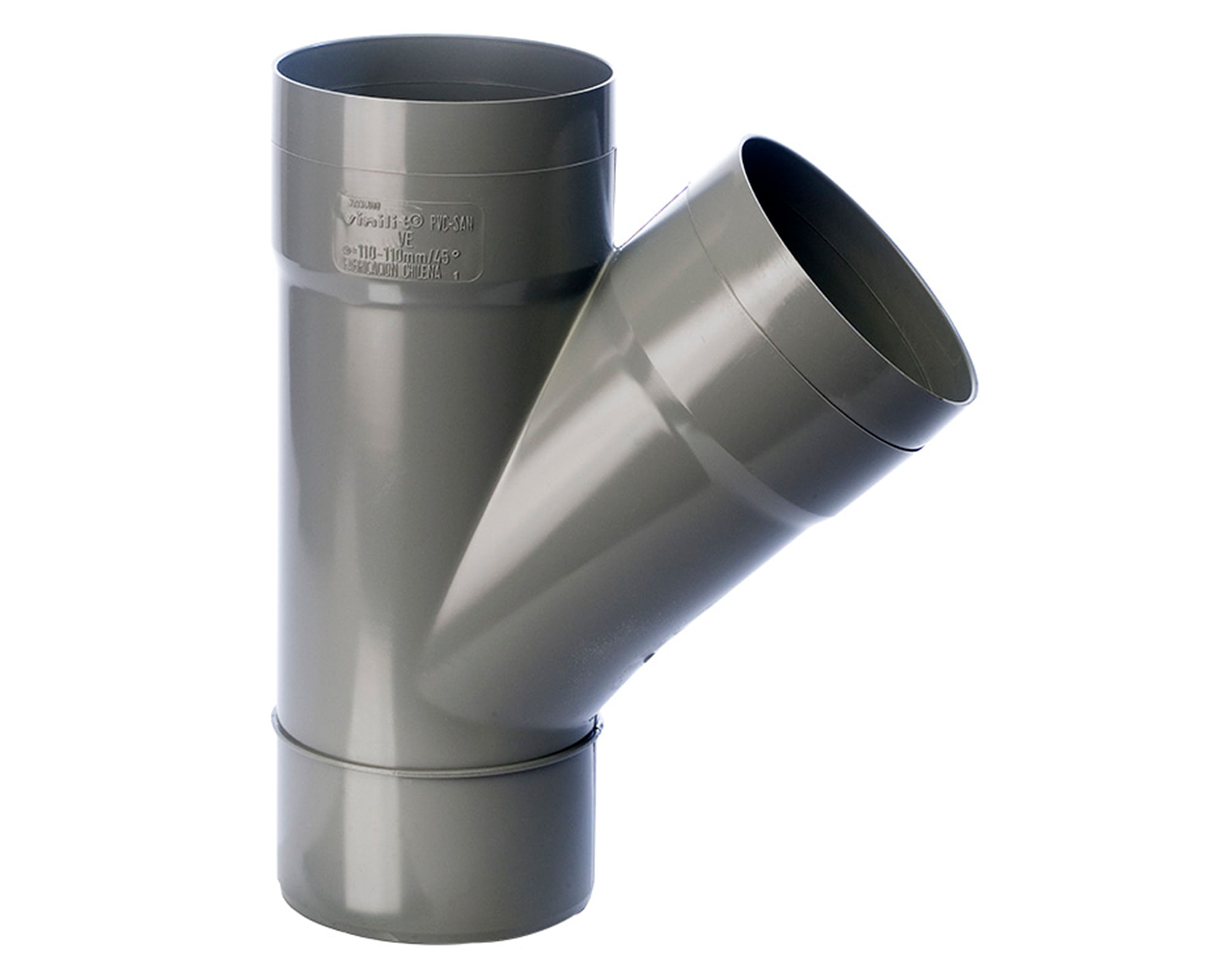 Vee sanitario PVC 110x110 mm gris