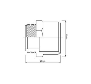 Terminal 20 mm x 1/2" HE presión celeste