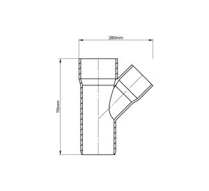 Vee sanitario PVC 40x40 mm gris