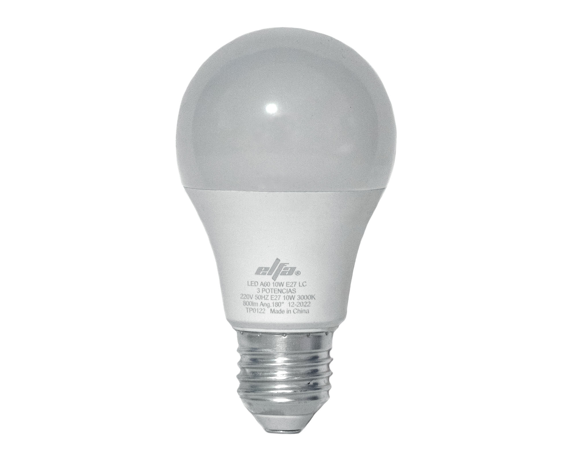 Ampolleta Led 10W E27 cálida blanco