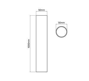 Tubería hidráulica Clase 10 50 mm x 1 m celeste