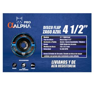 Disco flap 4 1/2" ZA60 azul