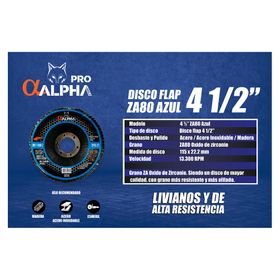 Disco flap 4 1/2" ZA80 azul