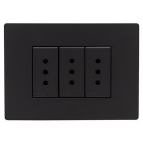 Toma corriente triple S33 10A 2500W noir mate