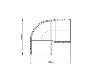 Codo Línea sanitaria 50 mm 87.5°
