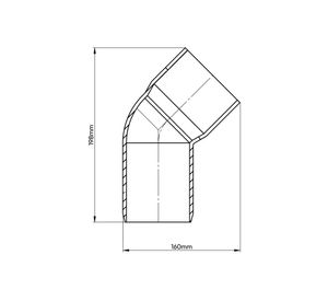 Codo Línea sanitaria 110 mm 45°