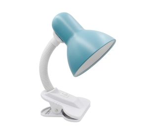 Lámpara de escritorio 40W E27 1L Flexible con pinza azul