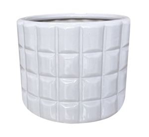 Maceta cerámica Elisa M blanco