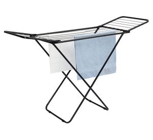 Tendedero de pie con alas 9684 negro 90x50x140 cm