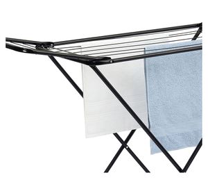 Tendedero de pie con alas 9684 negro 90x50x140 cm