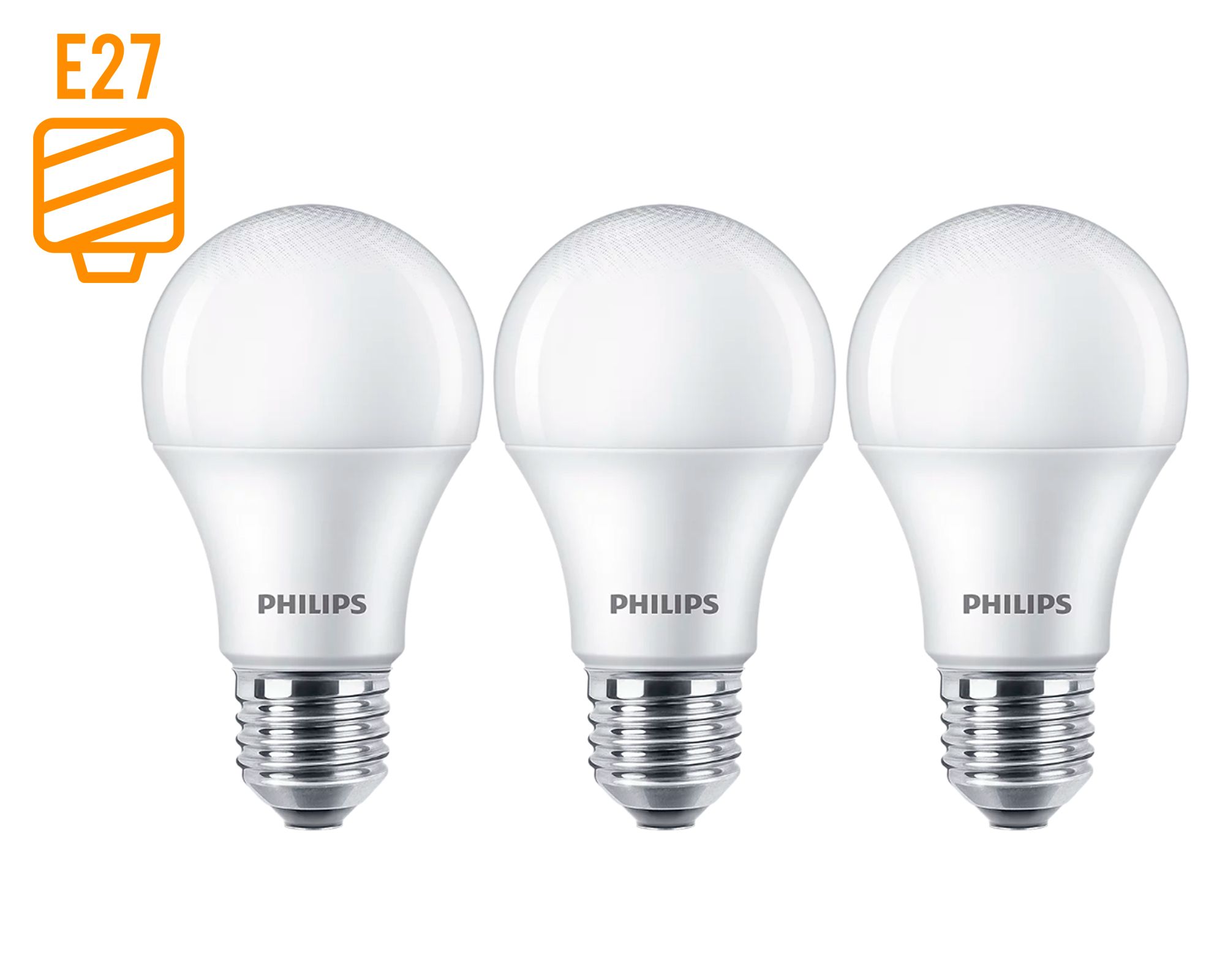 Ampolleta Led 9W E27 luz cálida blanca pack x3