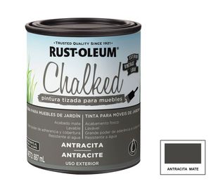 Pintura tizada exterior base agua 887 ml Chalked Interior antracita mate