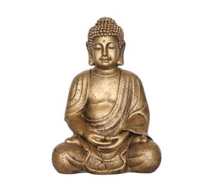 Figura decorativa 30 cm Buda sentado gold