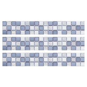 Listel vidrio espejado 5x30 cm Alarab plateado