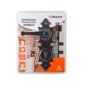 Cerradura embutida Trancura manilla negro