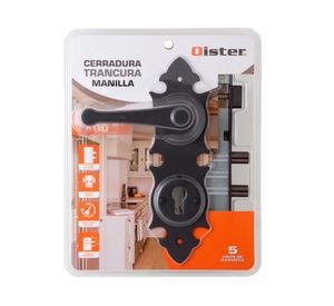 Cerradura embutida Trancura manilla negro