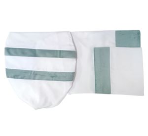 Set accesorios baño blanco/menta 3 piezas