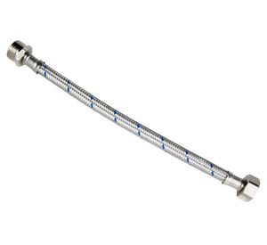 Flexible agua metálico 1/2 30 cm He-Hi cromo