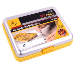 Kit reparación electrónica 43 piezas amarillo