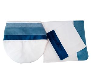 Set accesorios baño blanco/azul 3 piezas