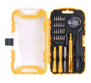 Set reparación consolas y celulares 32 piezas amarillo