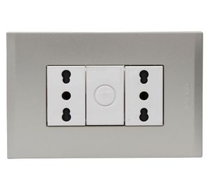 Toma doble 10-16A Perla gris