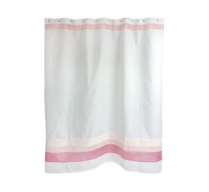 Cortina de baño blanco rosa 180x180 cm