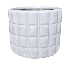 Maceta cerámica Elisa L blanco