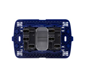 Toma doble 10-16A semi armado Tech gris