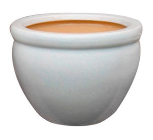 Maceta cerámica Aline L Glossy blanco