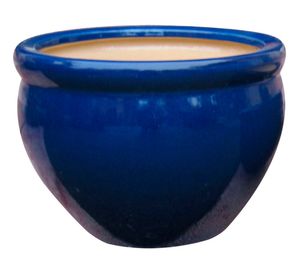 Maceta cerámica Aline L azul Glossy