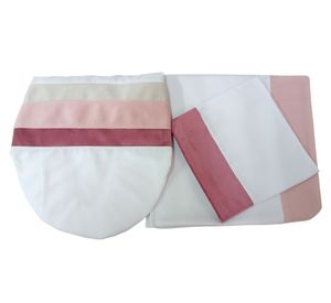 Set accesorios baño blanco/rosa 3 piezas