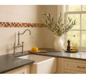 Listel vidrio 5x30 cm tierra