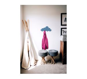 Percha 4 ganchos Nube azul