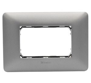 Placa Hierro 3 modulos Matix gris