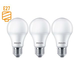 Ampolleta Led 12W E27 luz cálida blanca pack x3