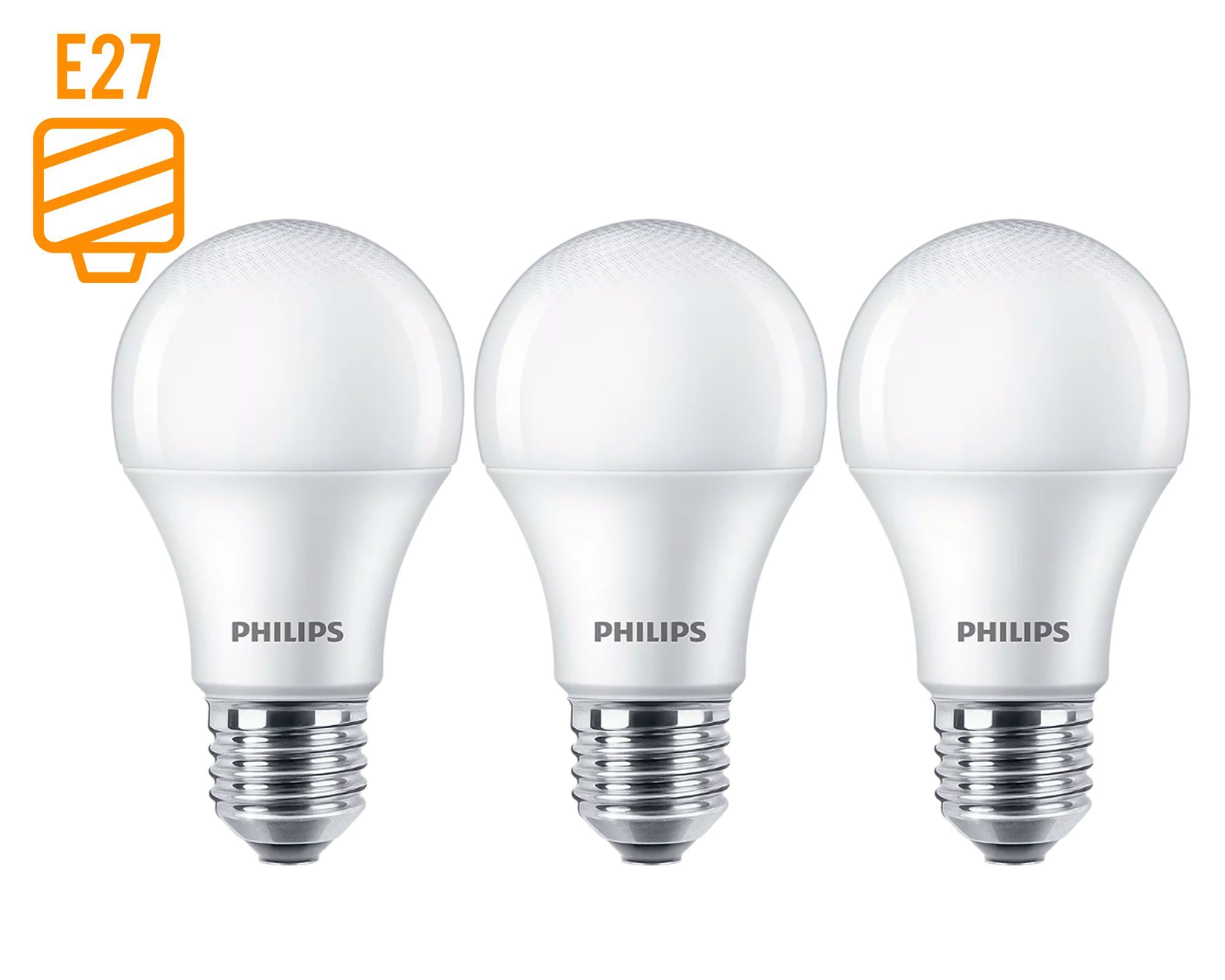 Ampolleta Led 12W E27 luz cálida blanca pack x3
