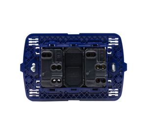 Toma doble 10-16A semi armado Antracita café