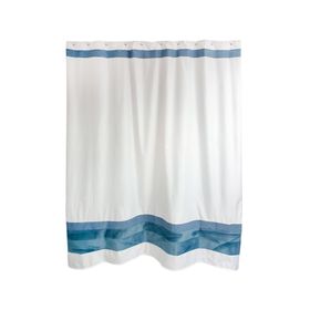 Cortina de baño azul  blanco  180x180 cm