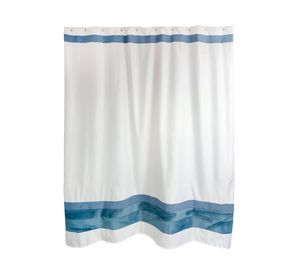 Cortina de baño azul blanco 180x180 cm
