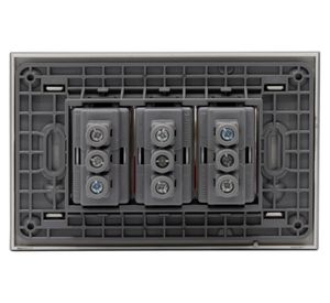 Toma triple 10-16A Perla gris