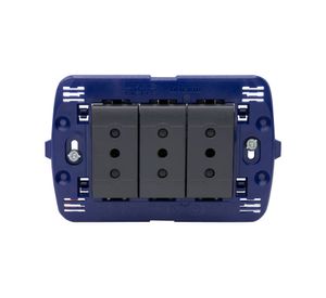 Toma triple 10A semi armado Antracita café