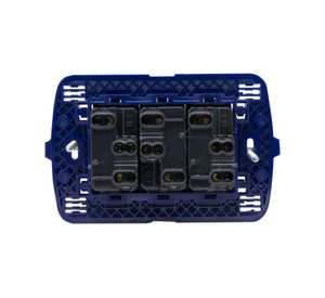 Toma triple 10A semi armado Antracita café