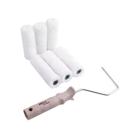 Pack 6 mini rodillos Biodeco 10 cm blanco