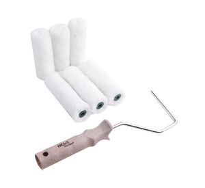 Pack 6 mini rodillos Biodeco 10 cm blanco