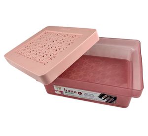 Caja organizadora baja rosado