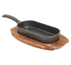 Grill acero con base acacia